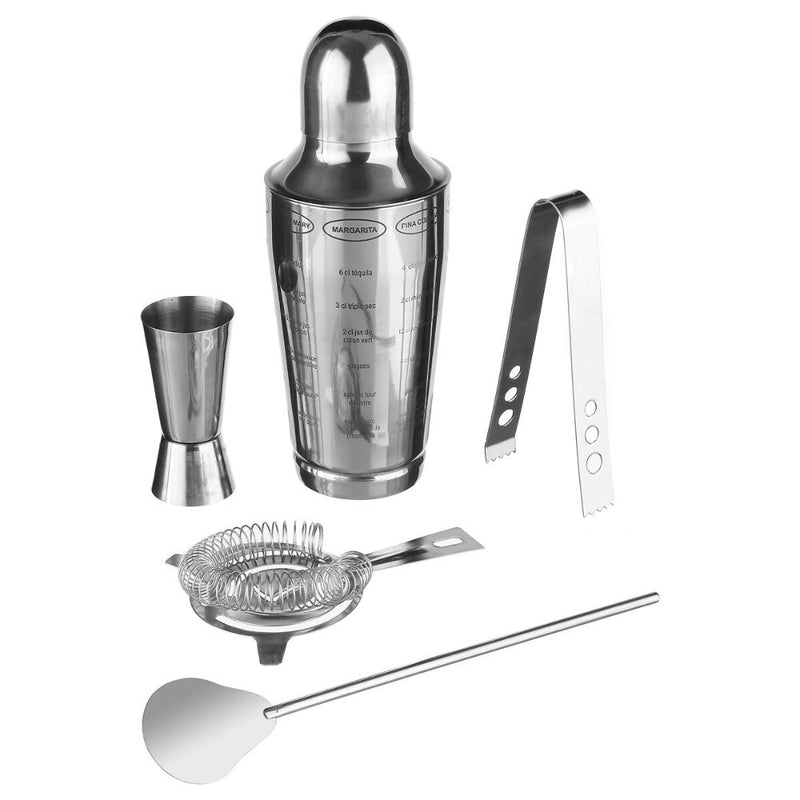 Set Coctelería 5 Piezas Acero Inox